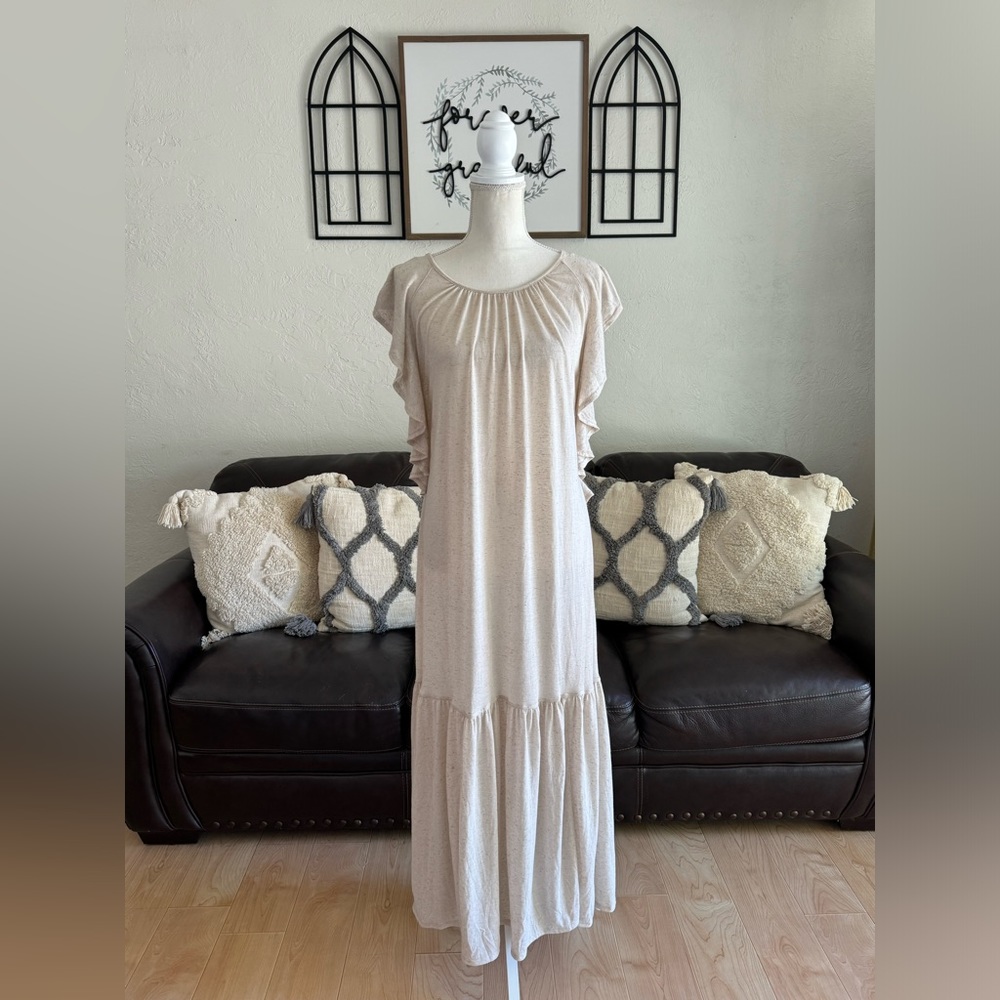 Free People Beach Terrazzo Maxi Dress In Wheat Resort Wear Size S Beach Summer - Picture 4 of 14